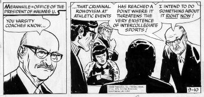 Shel's Father, Ben Dorf, as the President of Maumee U. in the 09/10/78 Steve Canyon Strip