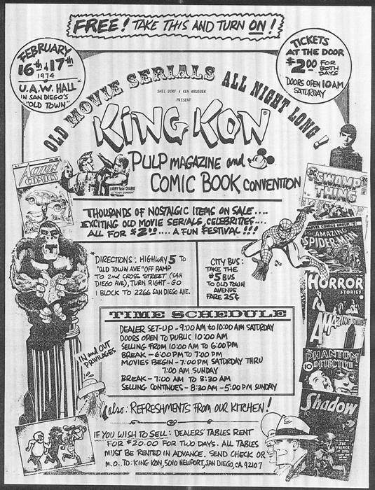 Flyer for Shel Dorf and Ken Krueger's King Kon