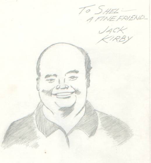 Jack Kirby June, 1989 portrait of Shel Dorf