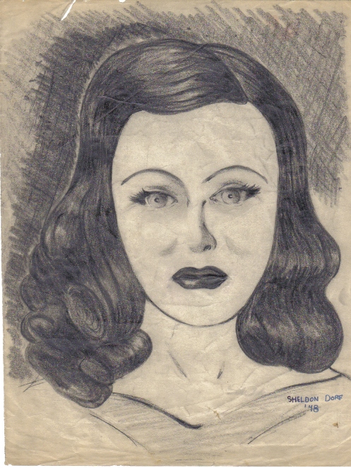 Pencil sketch done by Shel Dorf in 1948.