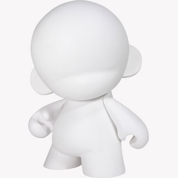 A blank Kidrobot Munny Prior to Customization