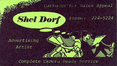 Shel Dorfs 1970 Business Card Given to Alan White at San Diego Comic-Con #1