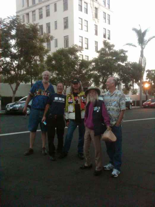 Left to Right: Richard Alf, Clayton Moore, William Clausen, George Clayton Johnson, and Mike Towry